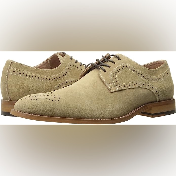 Brand New Stacy Adams Dunstan Mens Suede Leather Casual Oxfords Tan